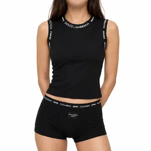ست کراپ آستین حلقه ای و شلوارک Dolce Gabbana